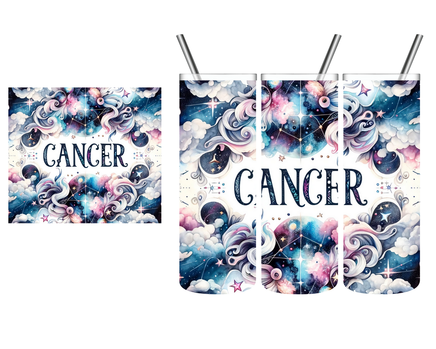 Watercolor Floral Zodiac Sign 20 oz Tumbler