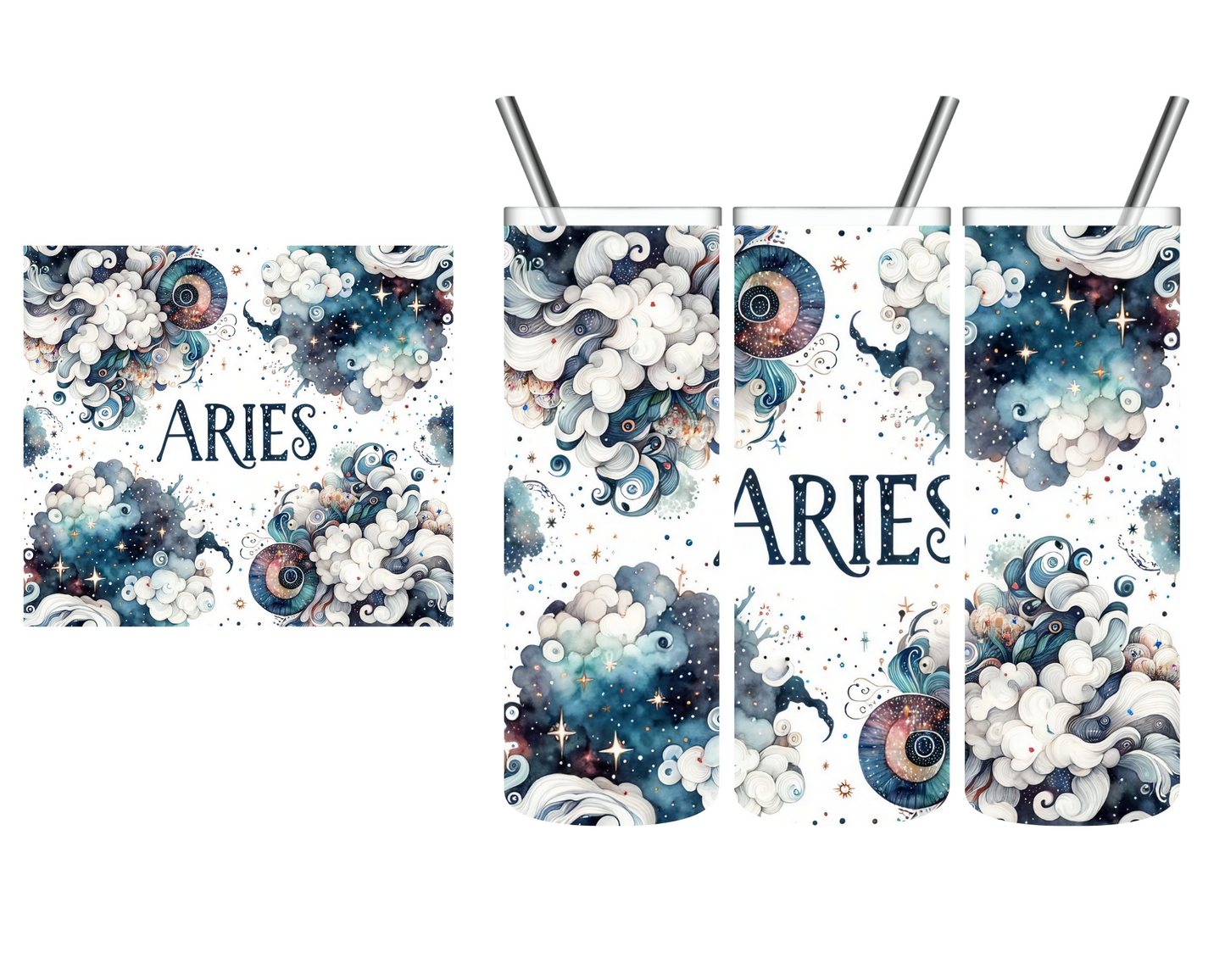 Watercolor Floral Zodiac Sign 20 oz Tumbler