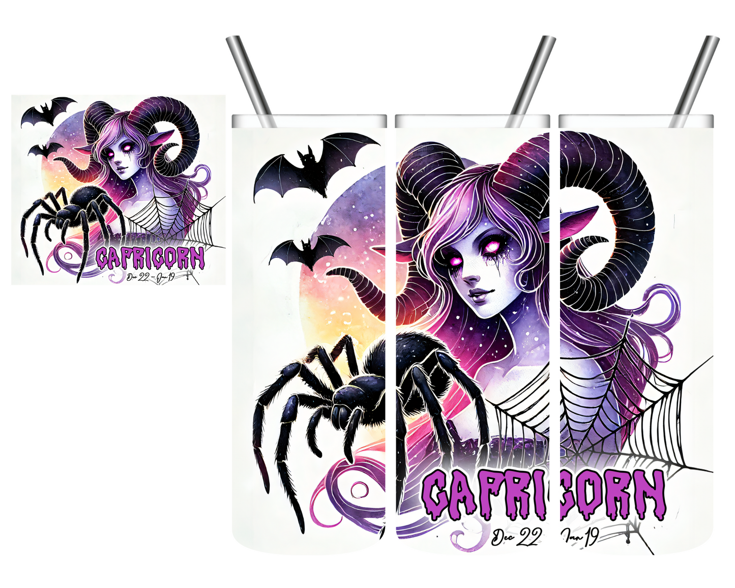 Halloween Capricorn Zodiac Sign Celestial 20 oz Tumblers