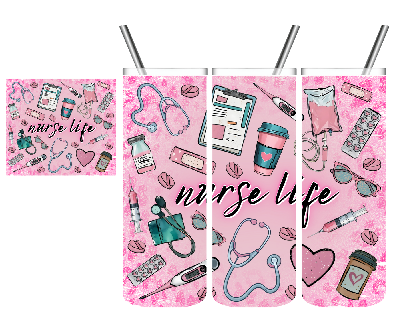 Nurse Life Pink 20 oz Tumbler