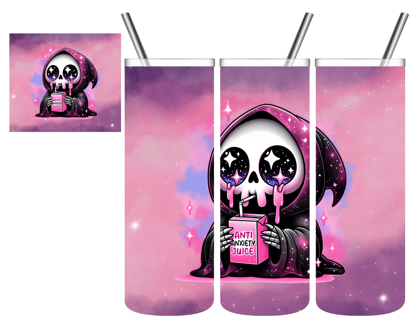 Anti-Anxiety Juice Box Grim Reaper 20 oz Tumbler