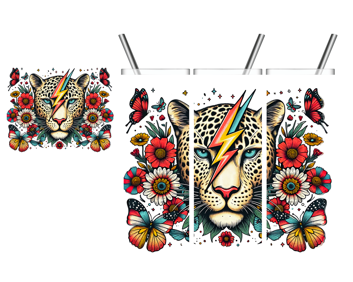Snow Leopard Lightning 20 oz Tumbler
