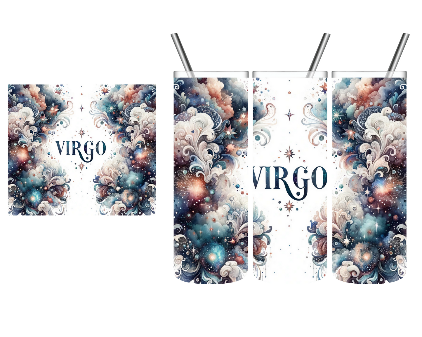 Watercolor Floral Zodiac Sign 20 oz Tumbler
