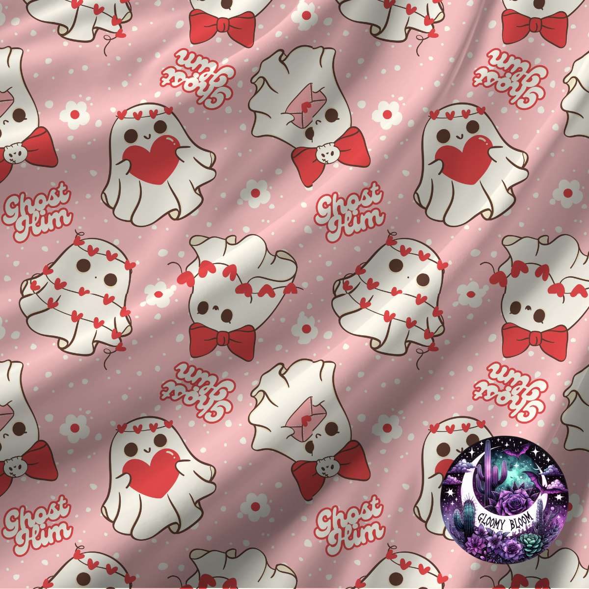 Plush Blanket Ghost Him Retro Pink Ghost Valentine's Day Blanket