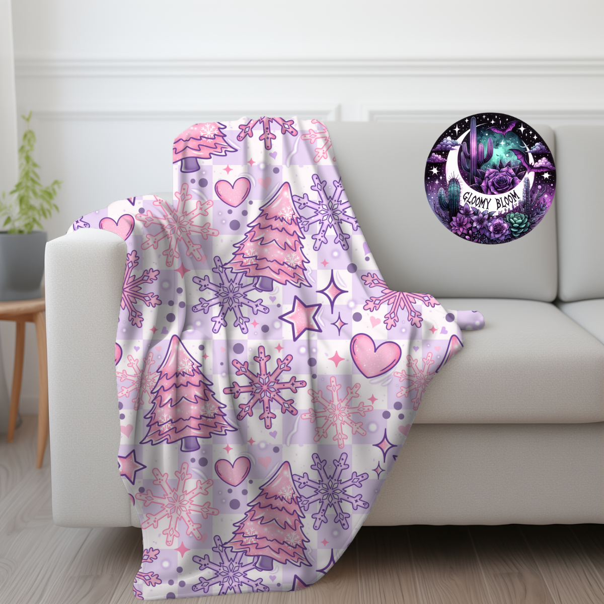 Pink Winter Theme Blanket Super Soft Blanket Snow Blanket