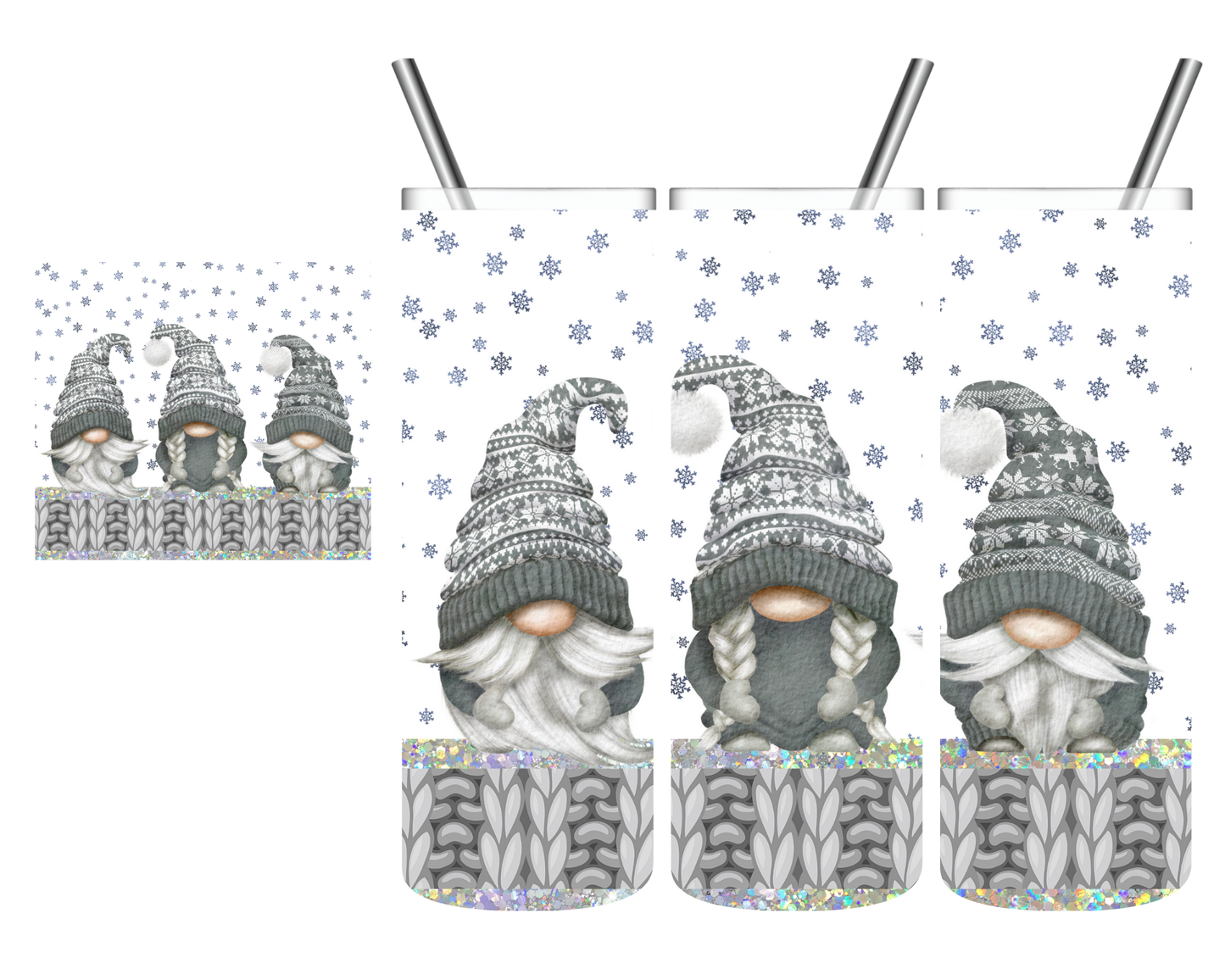 Knit Winter Gnomes 20 oz Tumbler