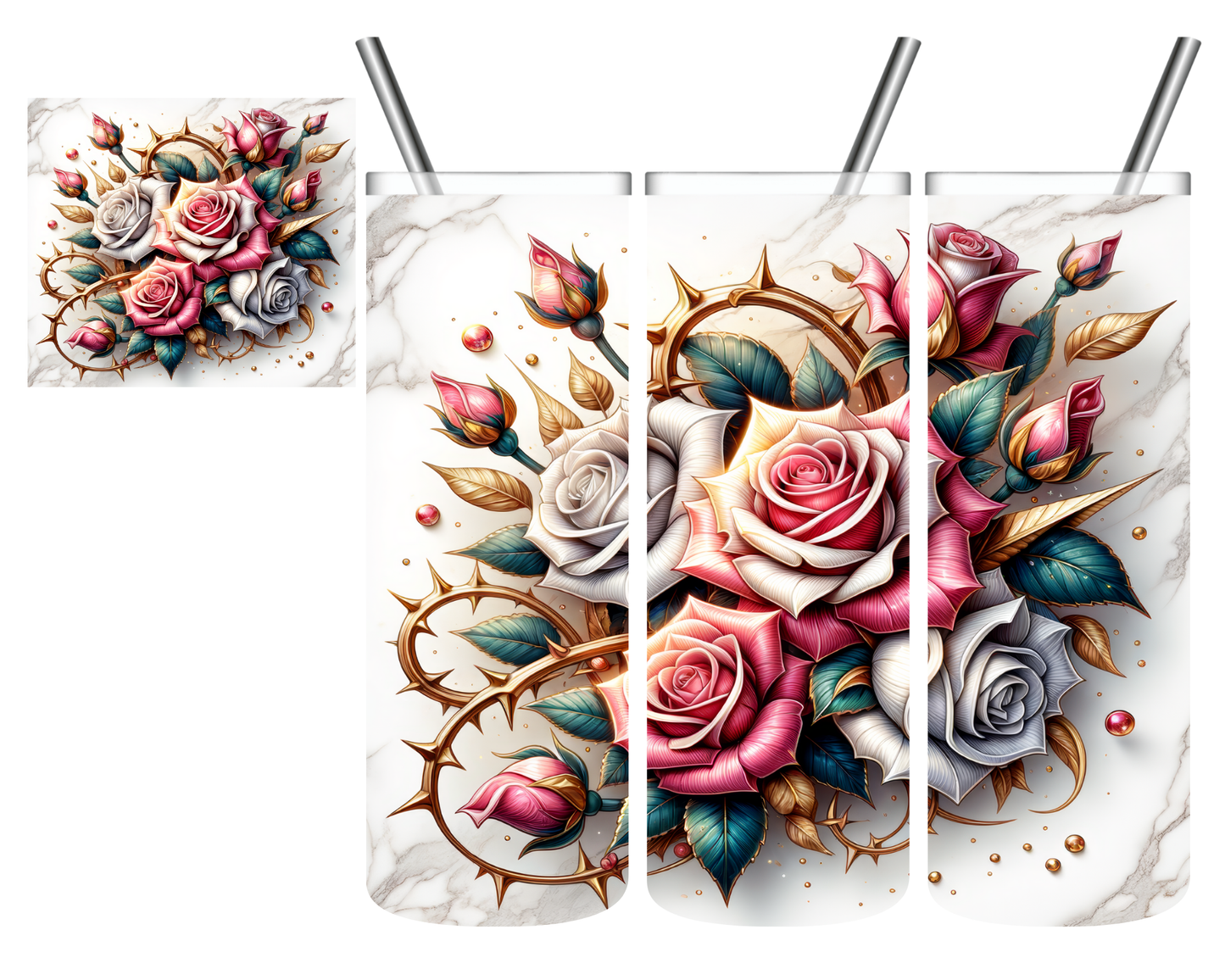 Roses Golden Thorn 20 oz Tumbler