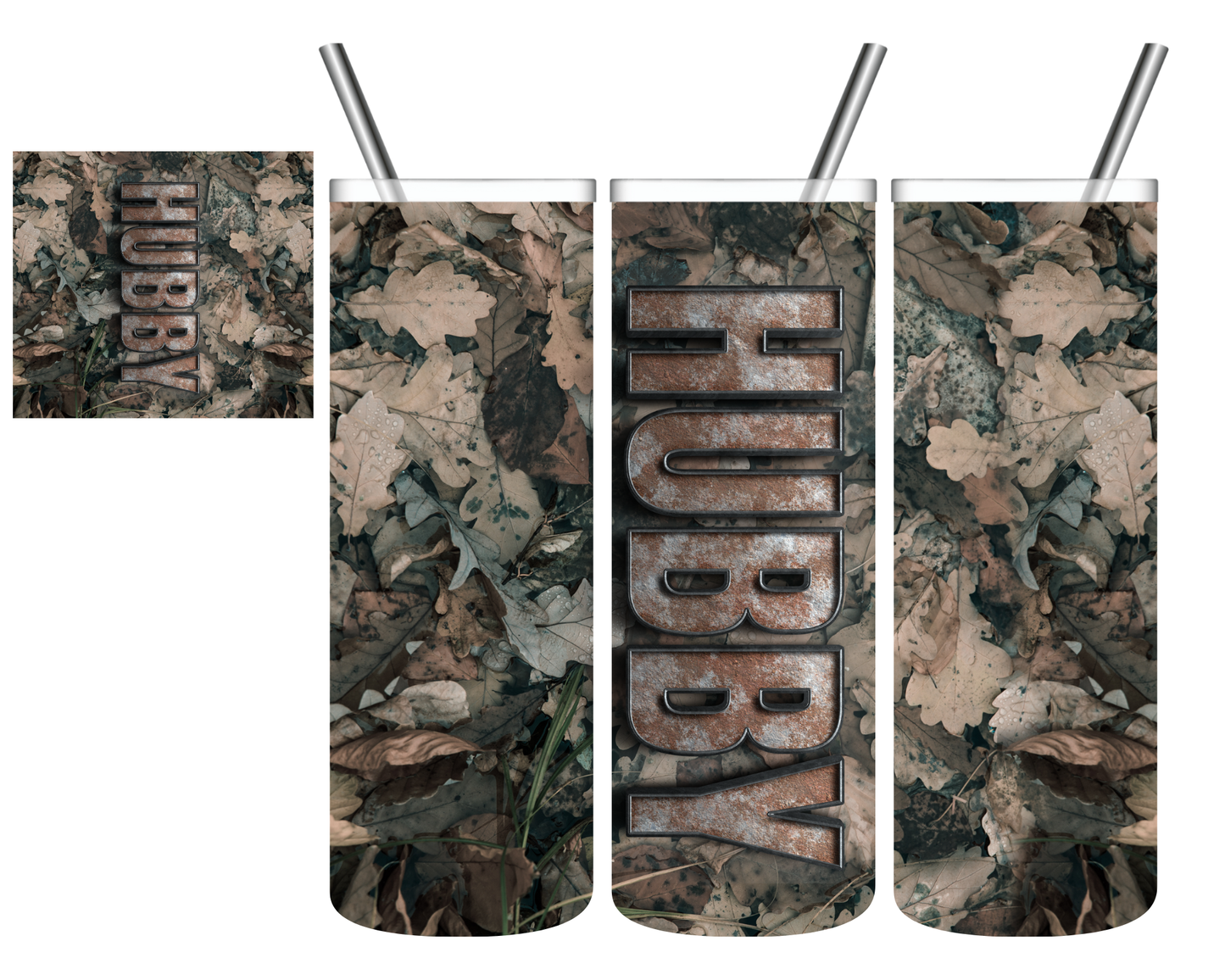 Camo Hubby Husband 20 oz Tumbler