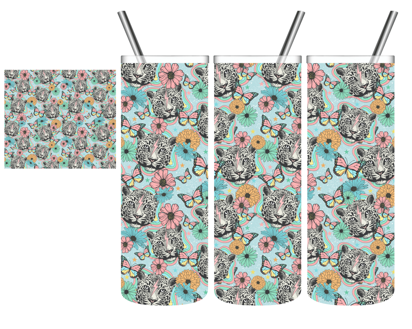 Snow Leopard Lightening 20 oz Tumbler