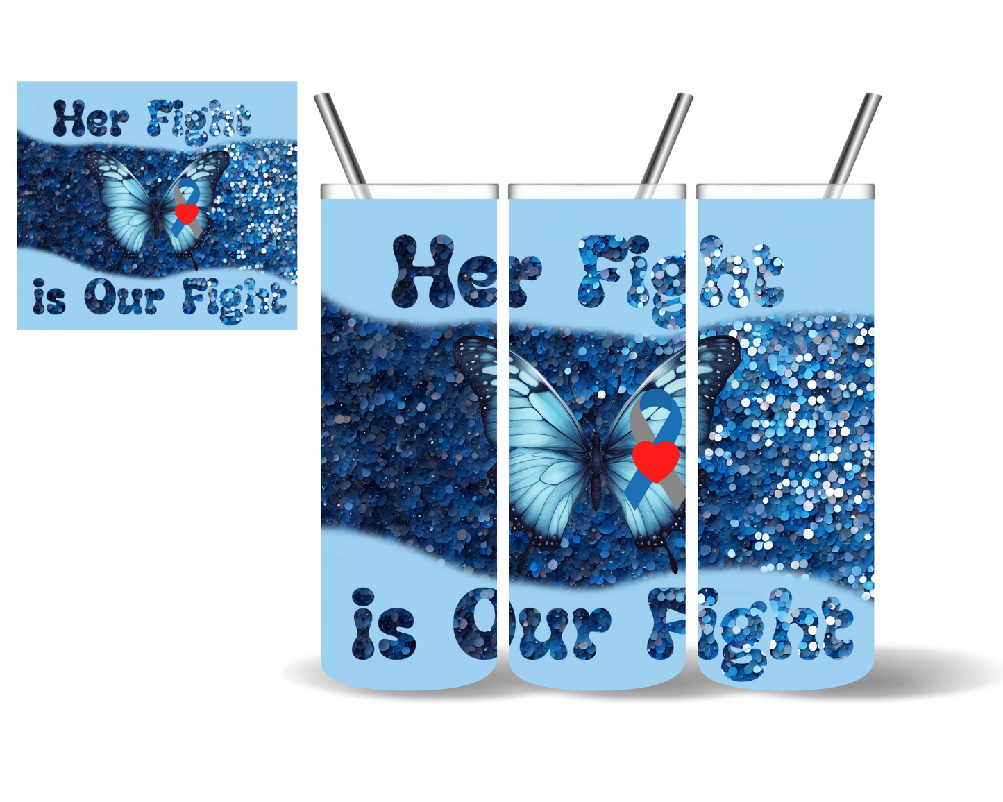 Her Fight is Our Fight Diabetes Awareness 20 oz Tumbler