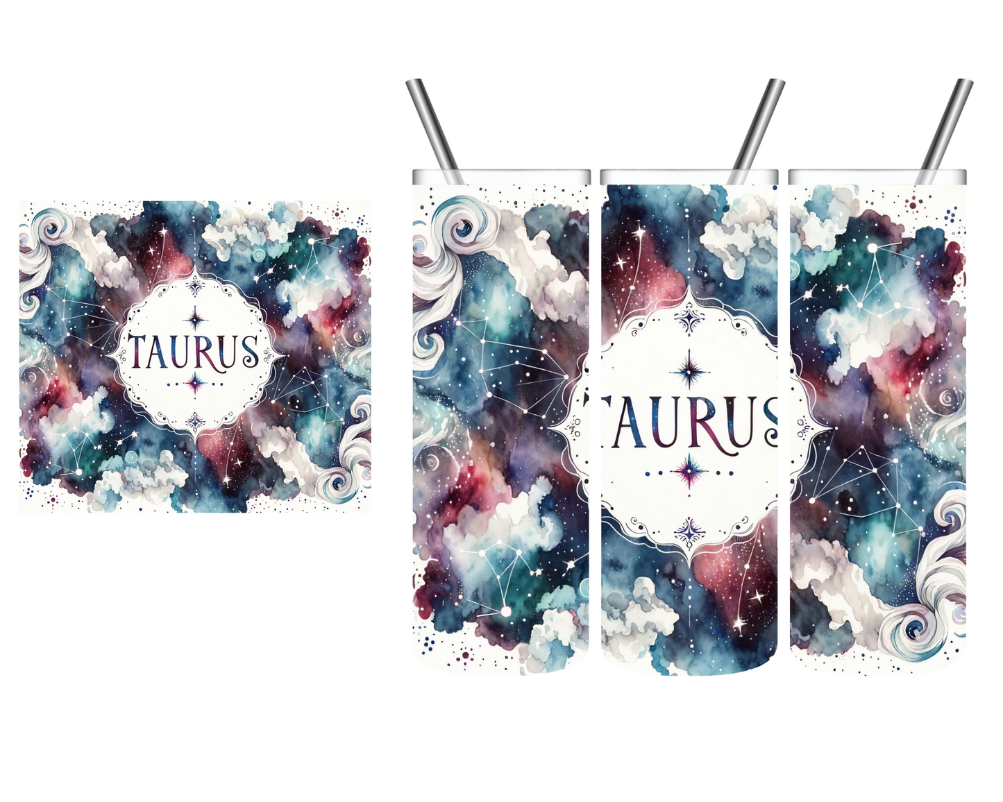 Watercolor Floral Zodiac Sign 20 oz Tumbler