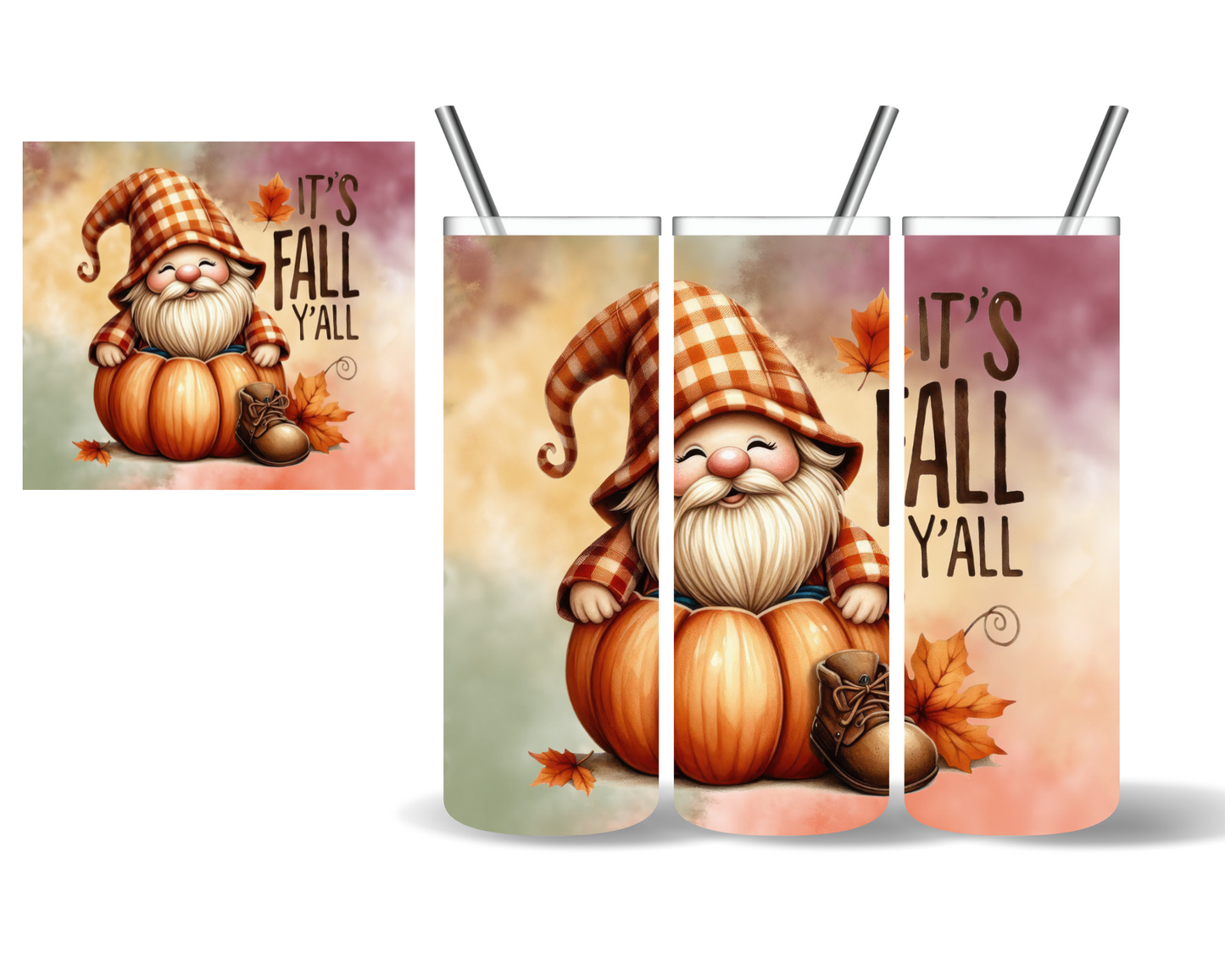It's Fall Y'all Gnome 20 oz Tumbler
