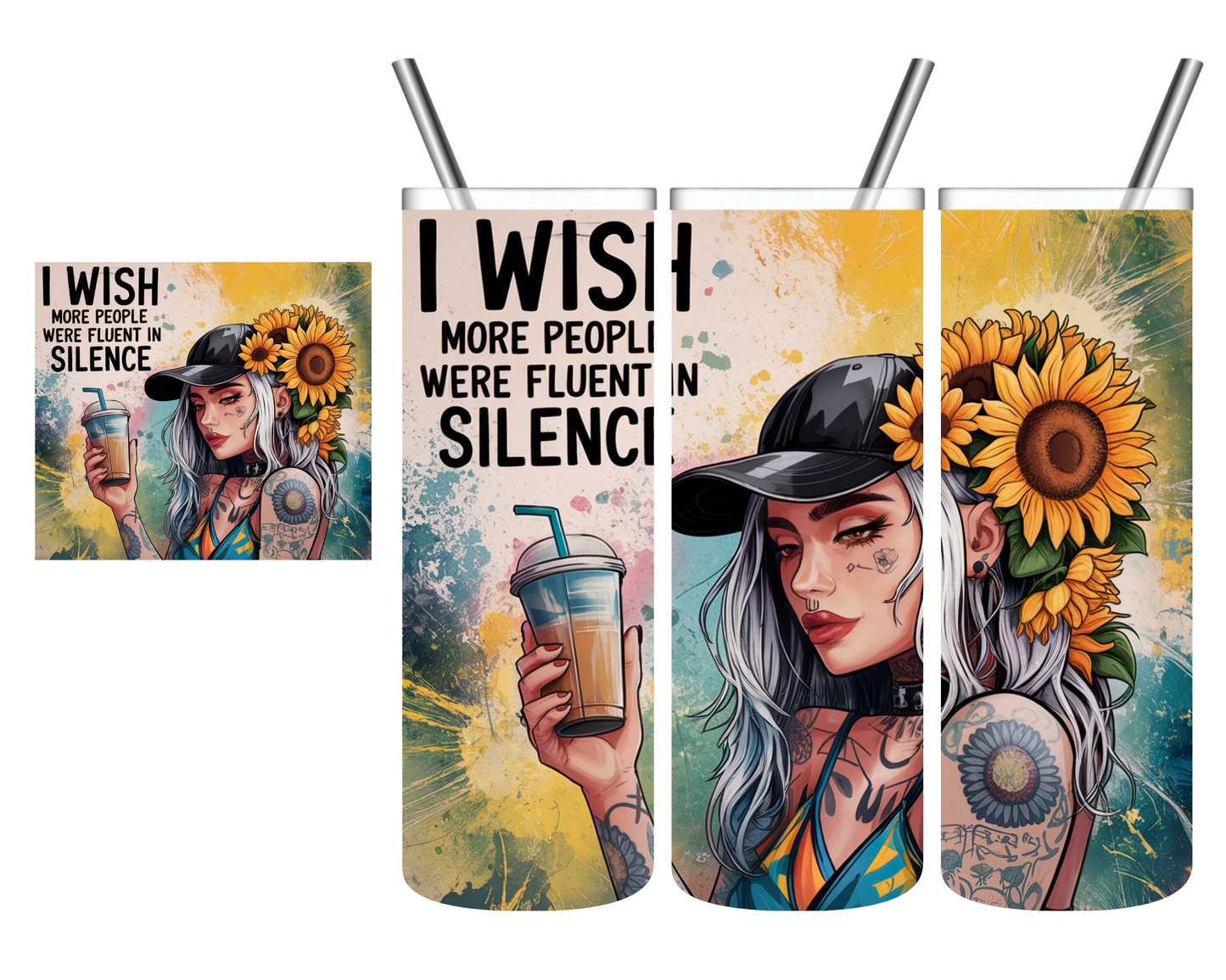 I Wish People Were More Fluent in Silence 20 oz Tumbler