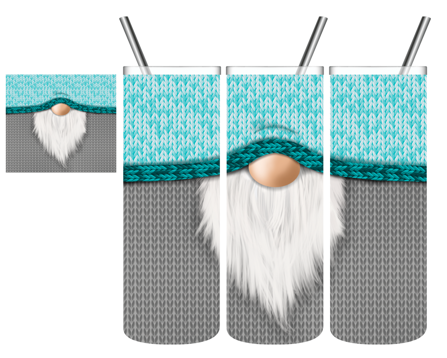 Teal Gray Gnome 20 oz Tumbler
