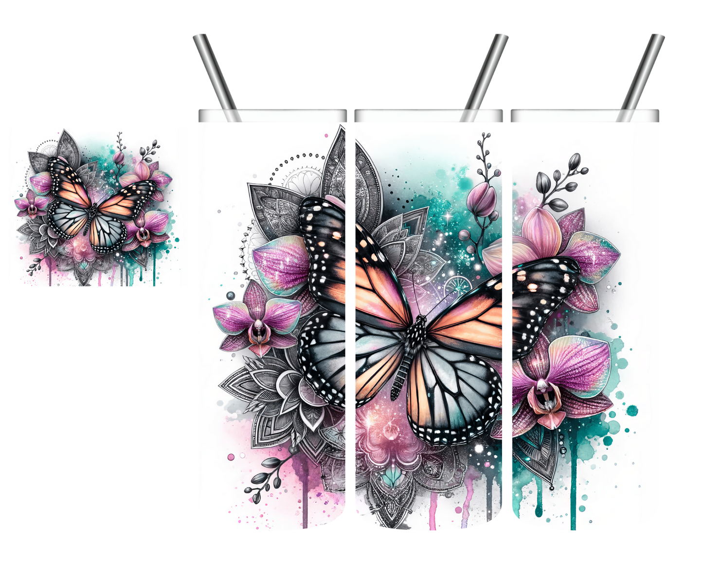 Mandala Butterfly 20 oz Tumbler
