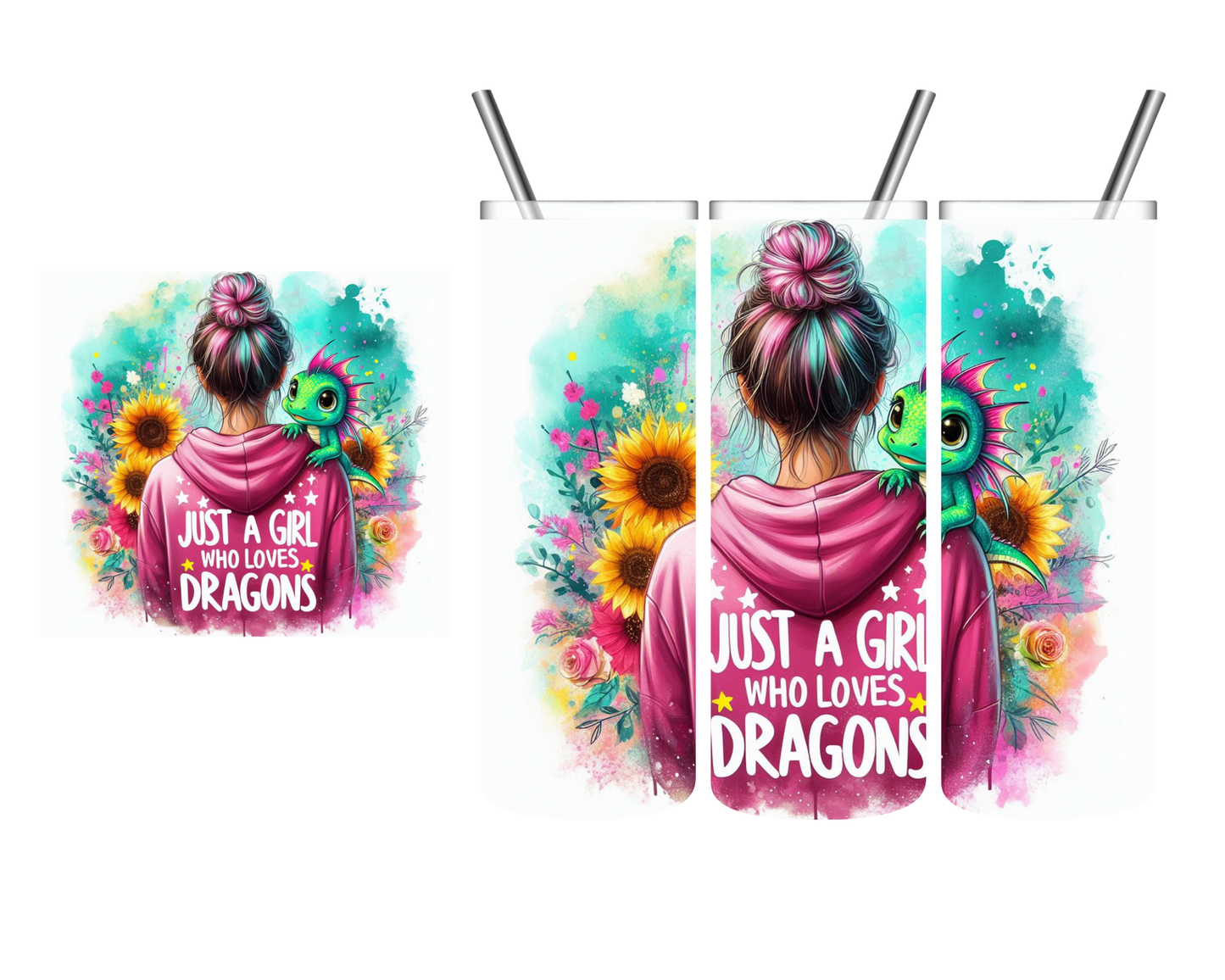 Just a Girl Who Loves Dragons 20 oz Tumbler