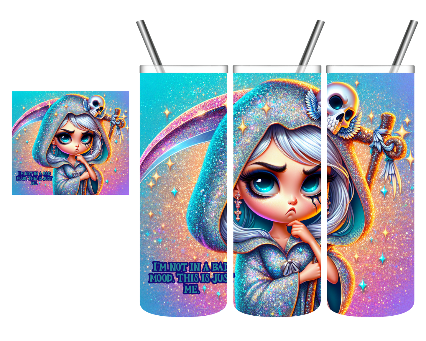 I'm Not in a Bad Mood Grim Reaper 20 oz Tumbler