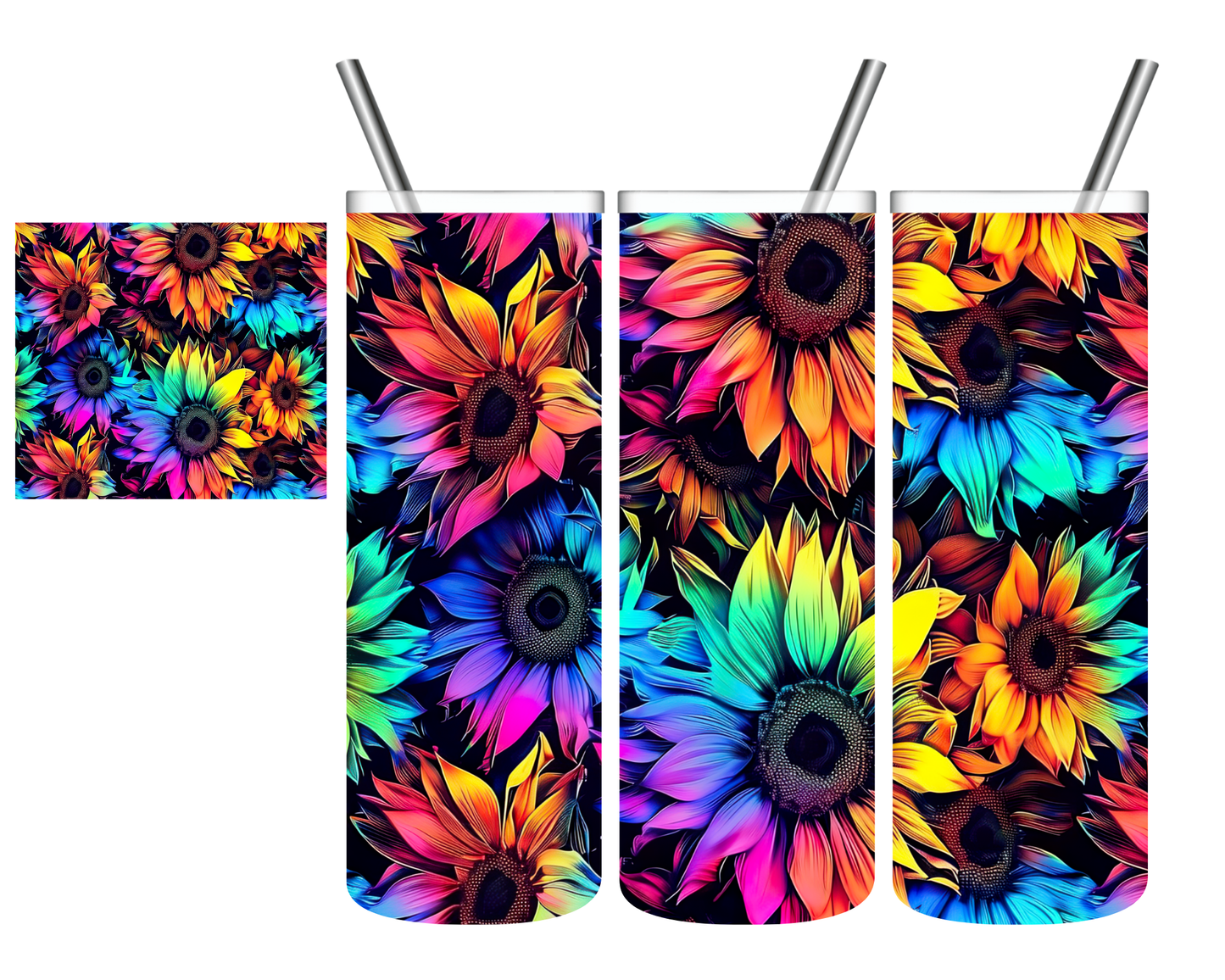Rainbow Sunflowers 20 oz Tumbler