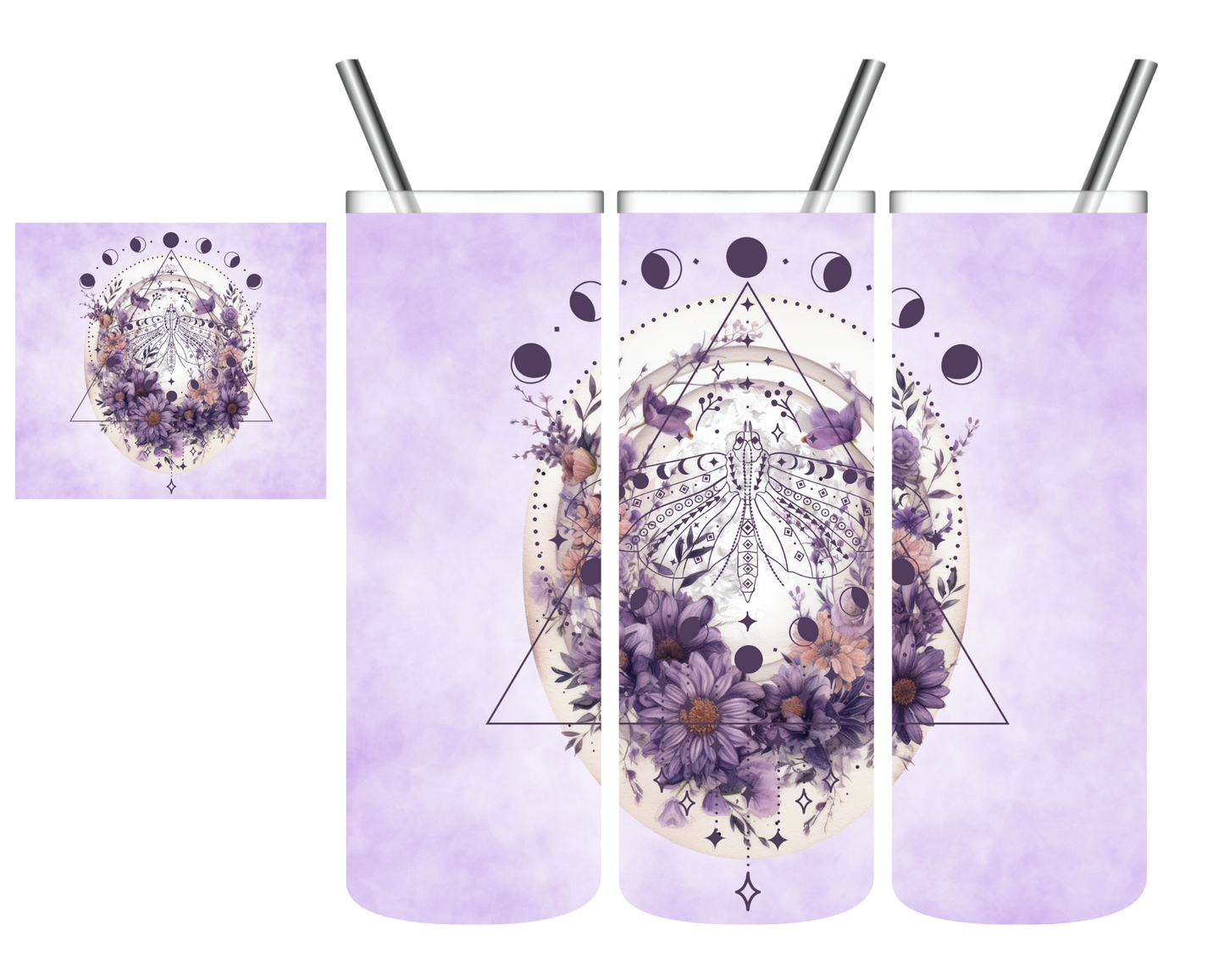 Lunar Moth Moon Phases 20 oz Tumbler