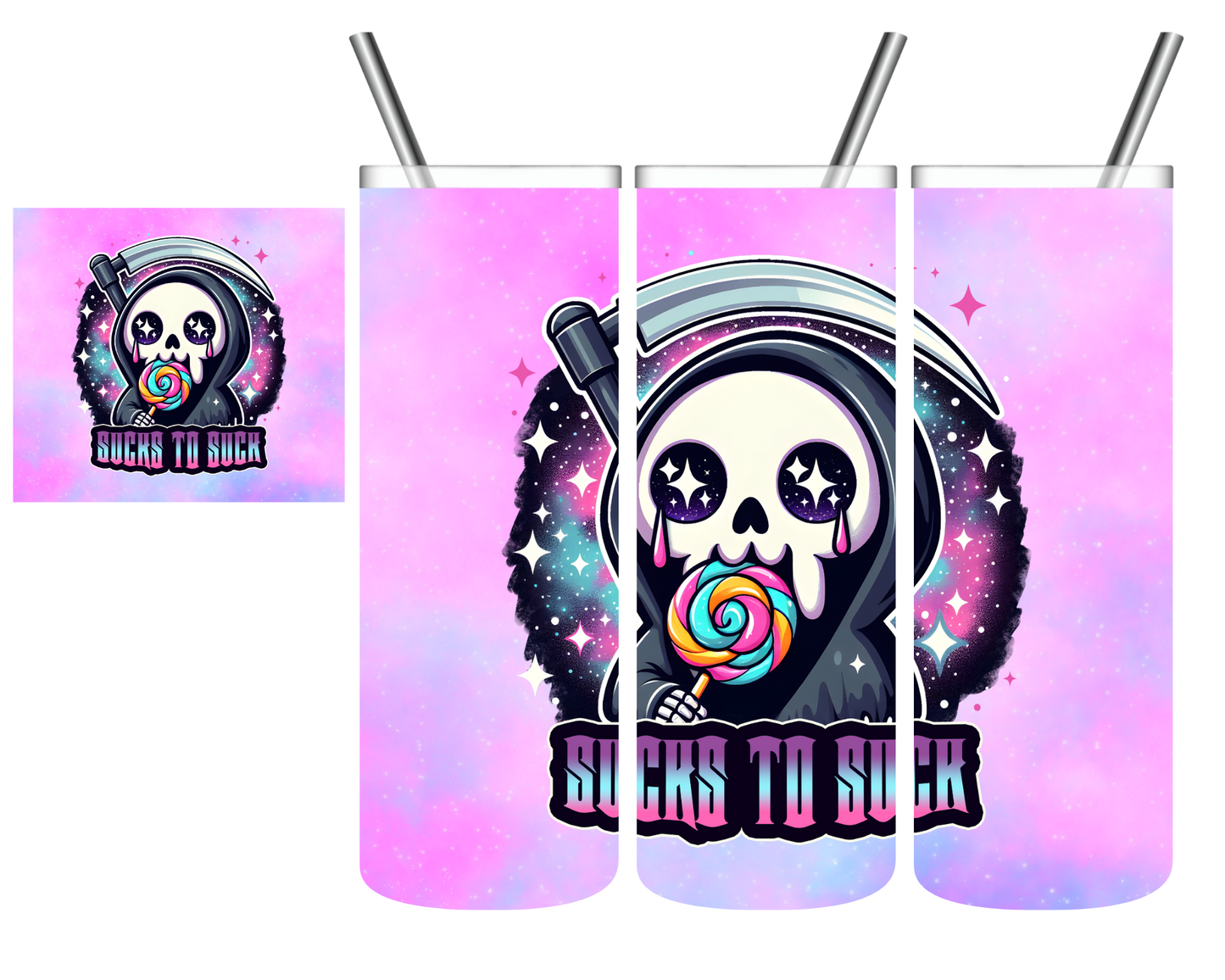 Sucks to Suck Grim Reaper 20 oz Tumbler