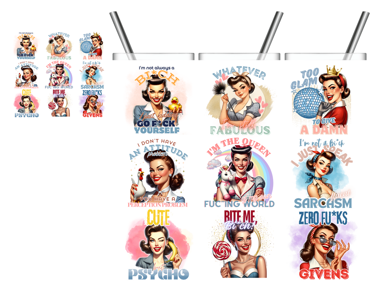 Sarcastic Pinup Women 20 oz Tumbler