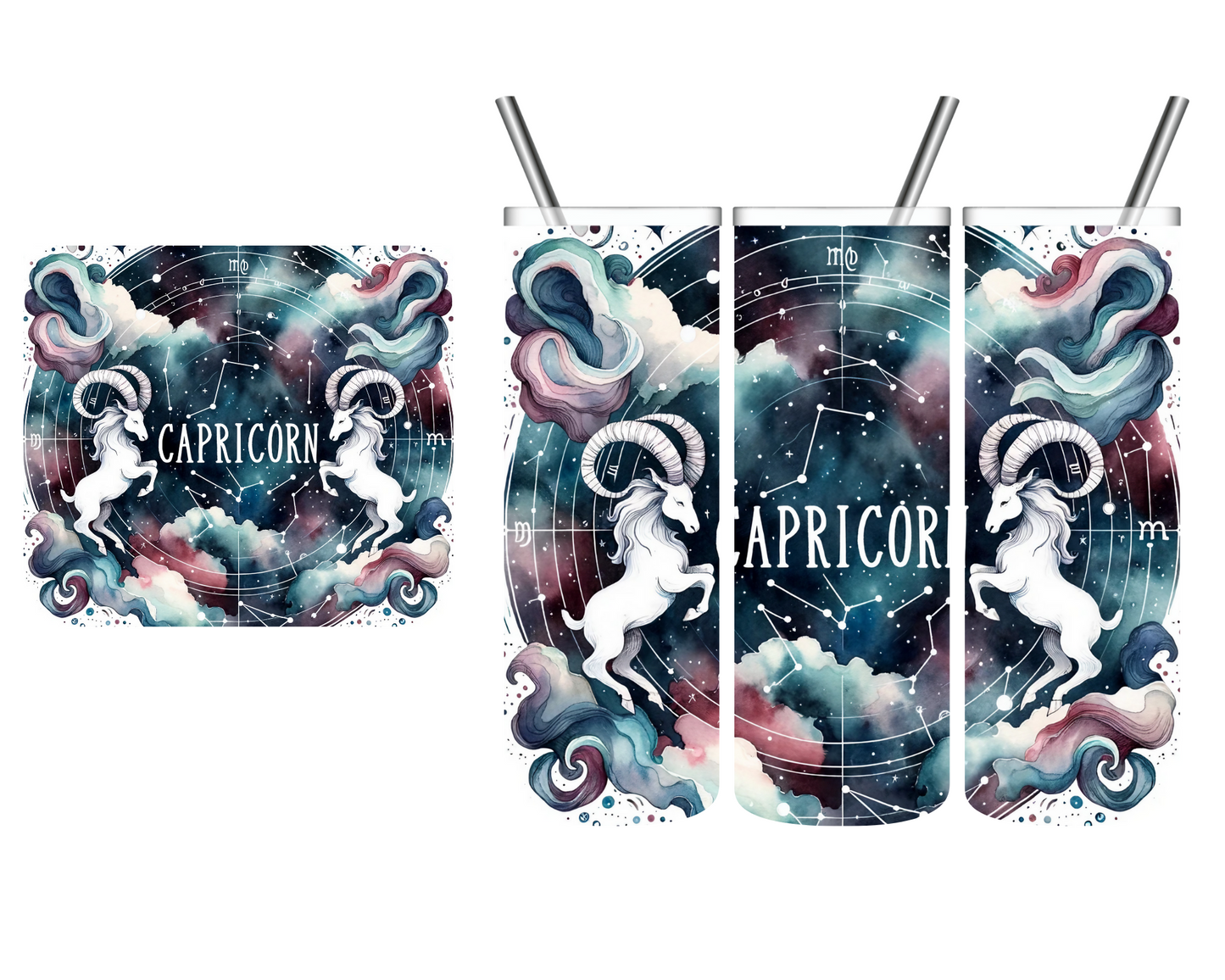 Watercolor Floral Zodiac Sign 20 oz Tumbler