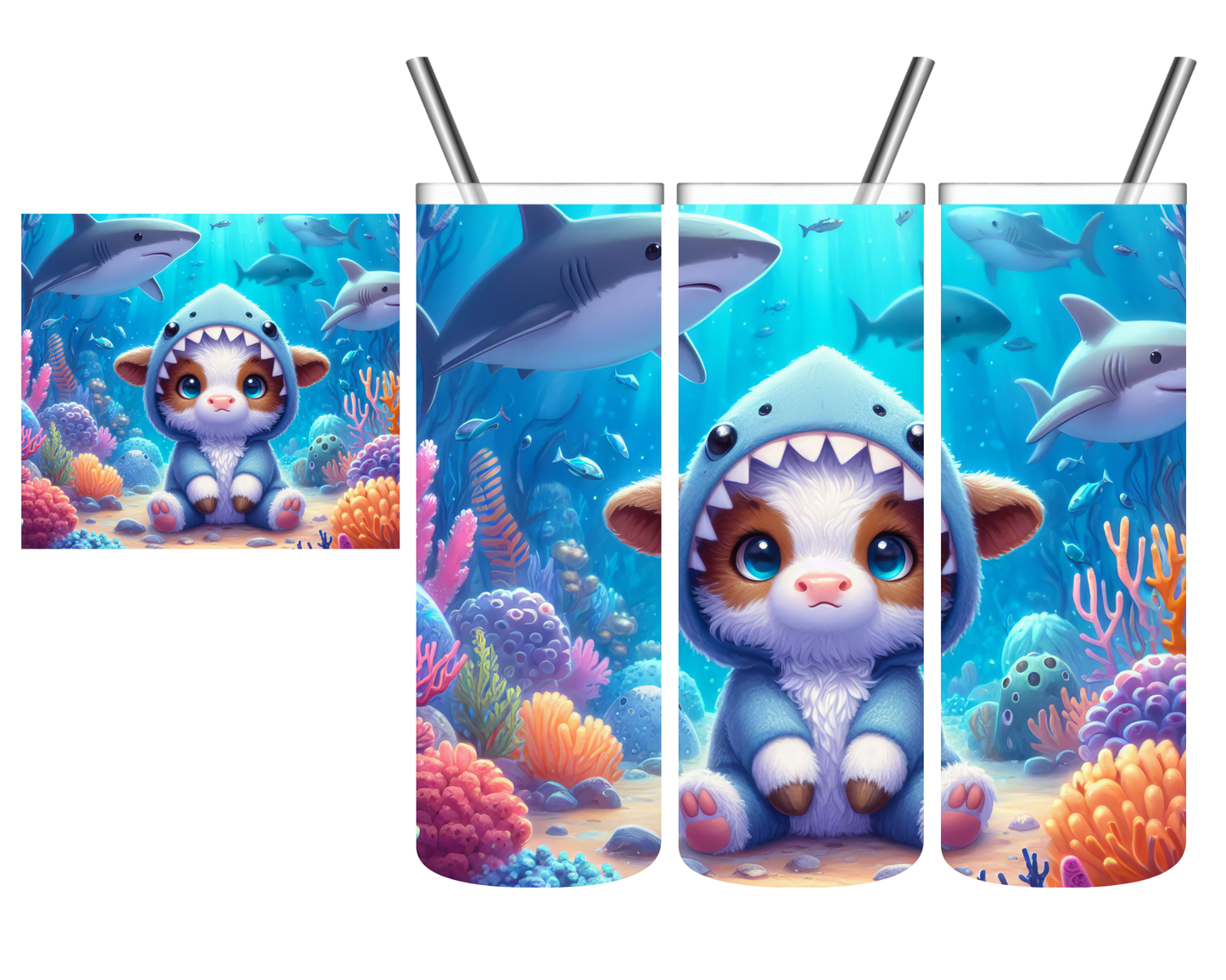 Baby Shark Cow 20 oz Tumbler