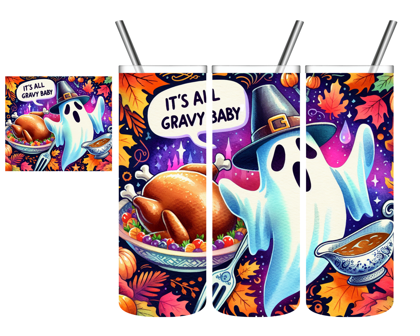 It's All Gravy Baby Ghost Thanksgiving 20 oz Tumbler