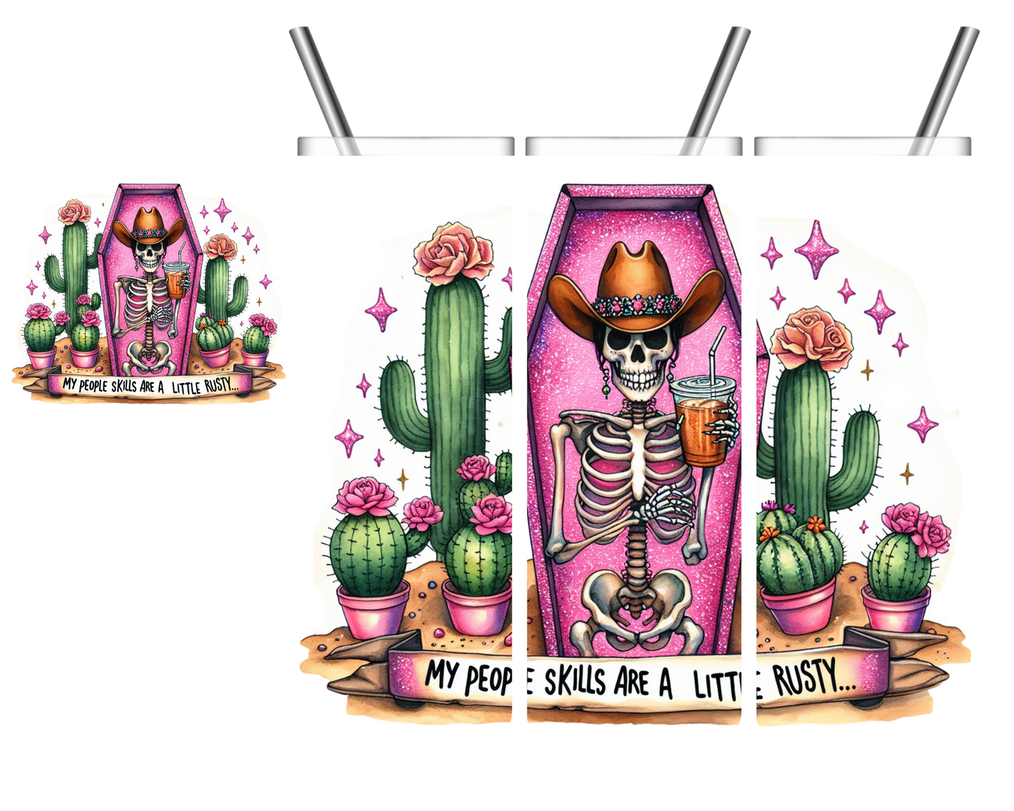 My People Skills Are A Little Rusty Skeleton 20 oz Tumbler