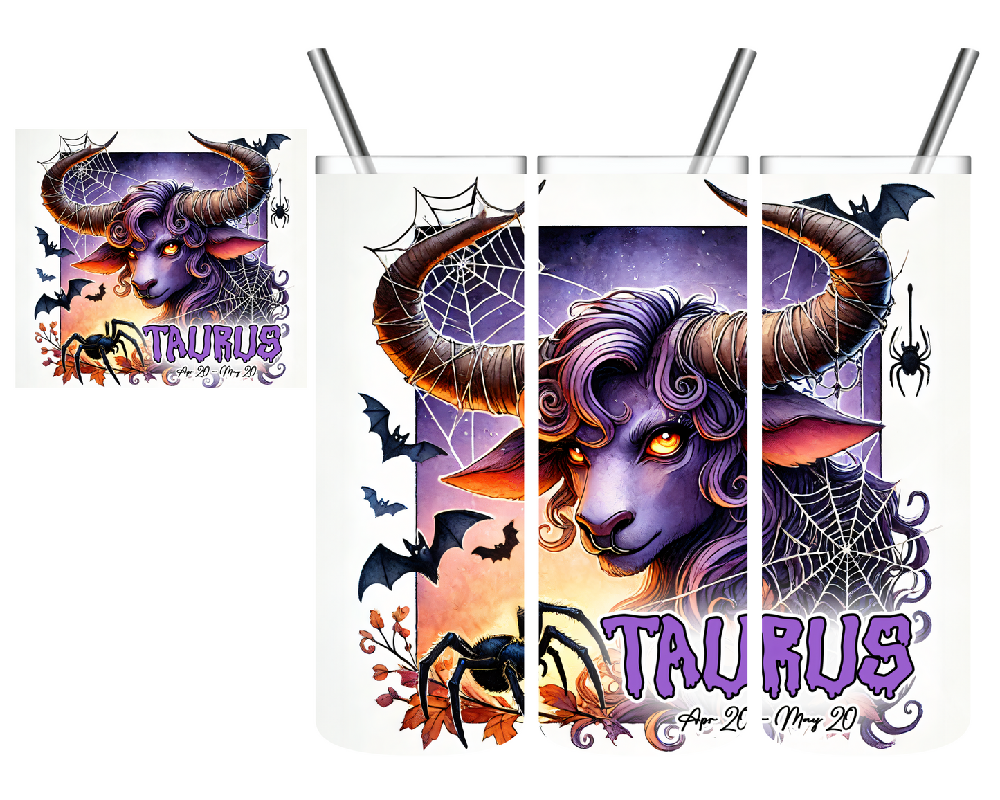 Halloween Taurus Zodiac Sign Celestial 20 oz Tumbler