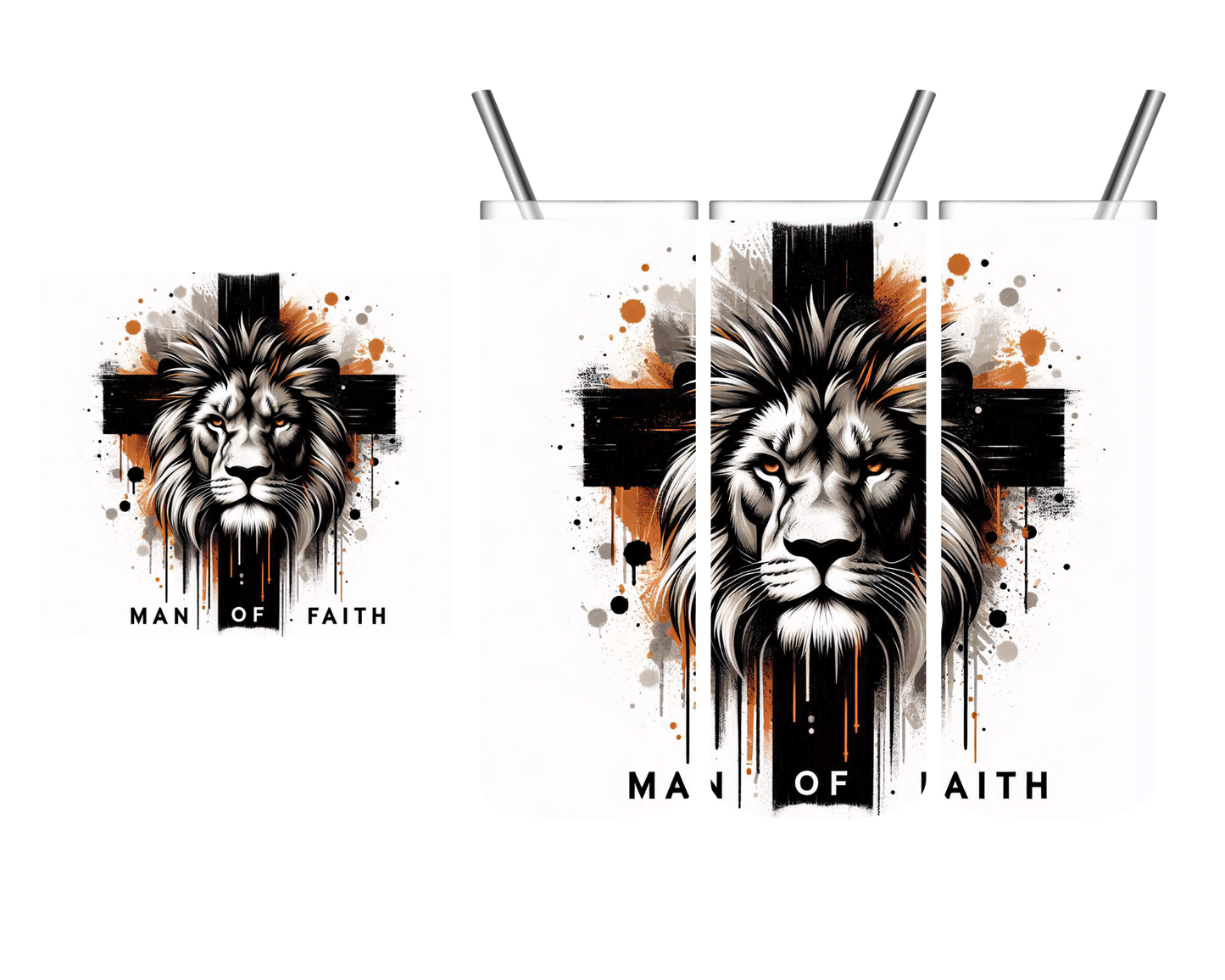 Man of Faith Christian Lion 20 oz Tumbler