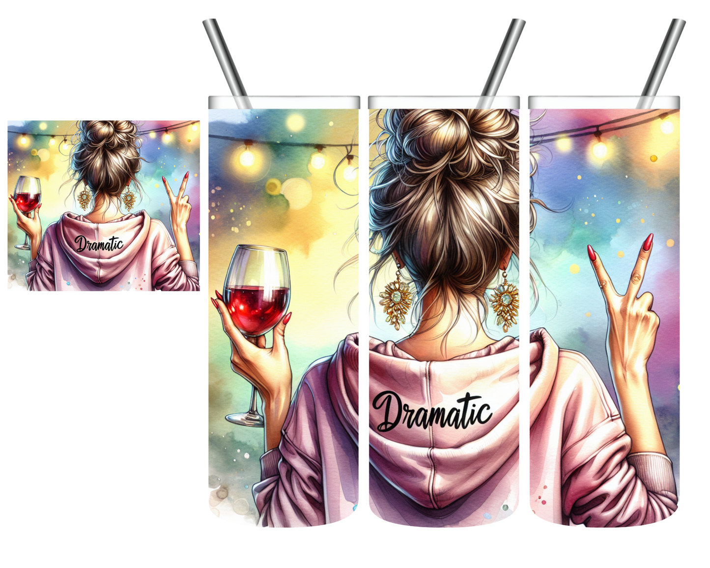 Dramatic Messy Bun 20 oz Tumbler
