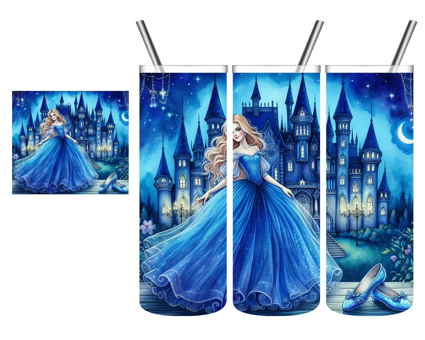 Blue Dress Princess 20 oz Tumbler