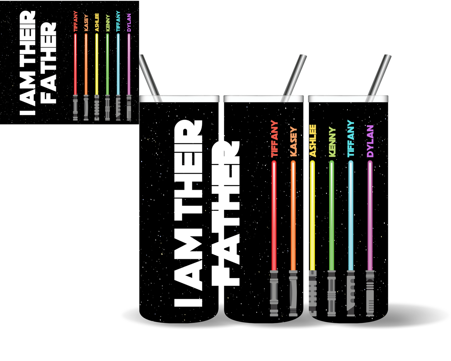 Personalized Light Saber Father's Day Gift Tumbler