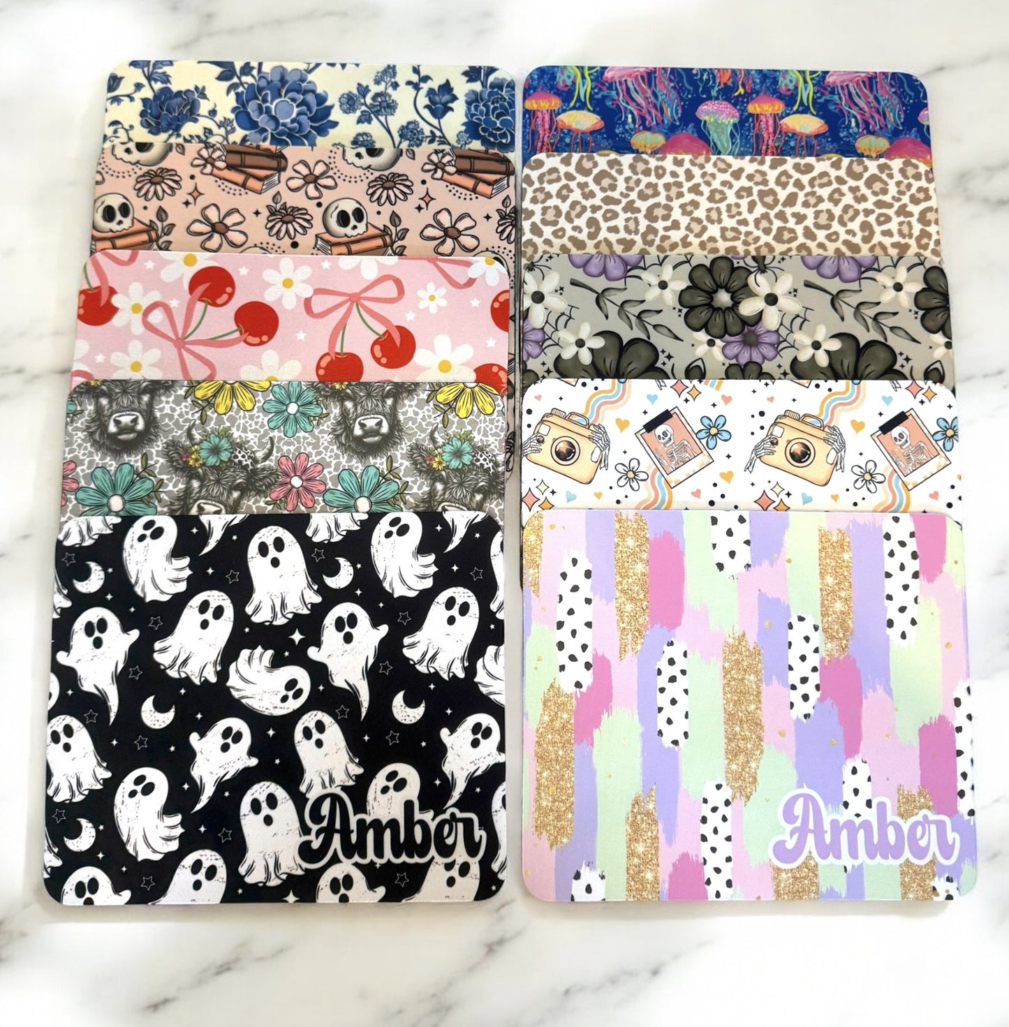 Custom Preppy Pink Brushstroke Mousepad – Personalized Name Trendy Aesthetic Desk Mat