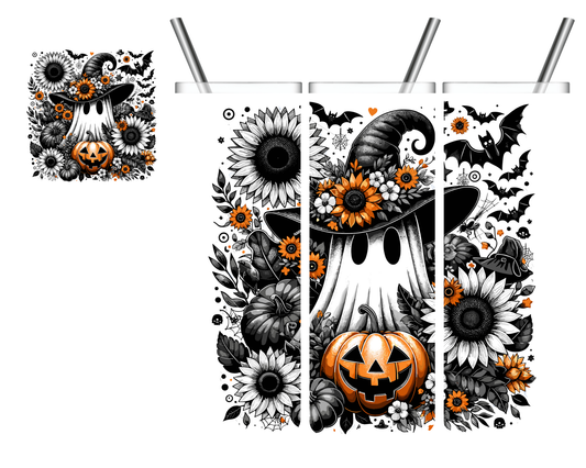 Floral Fall Ghost 20 oz Tumbler