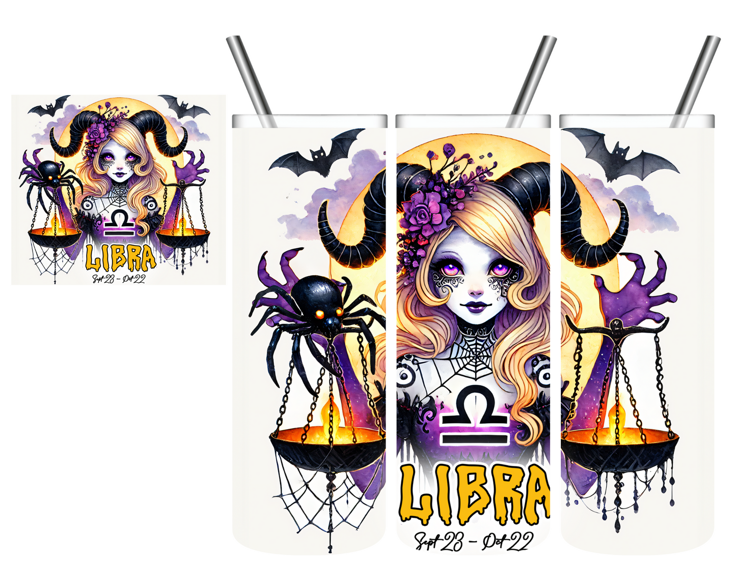 Halloween Zodiac Signs Celestial 20 oz Tumblers 12 options