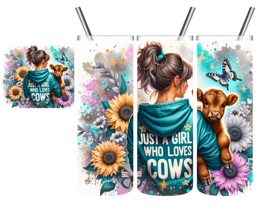 Just a Girl Who Loves Cows 20 oz Tumbler