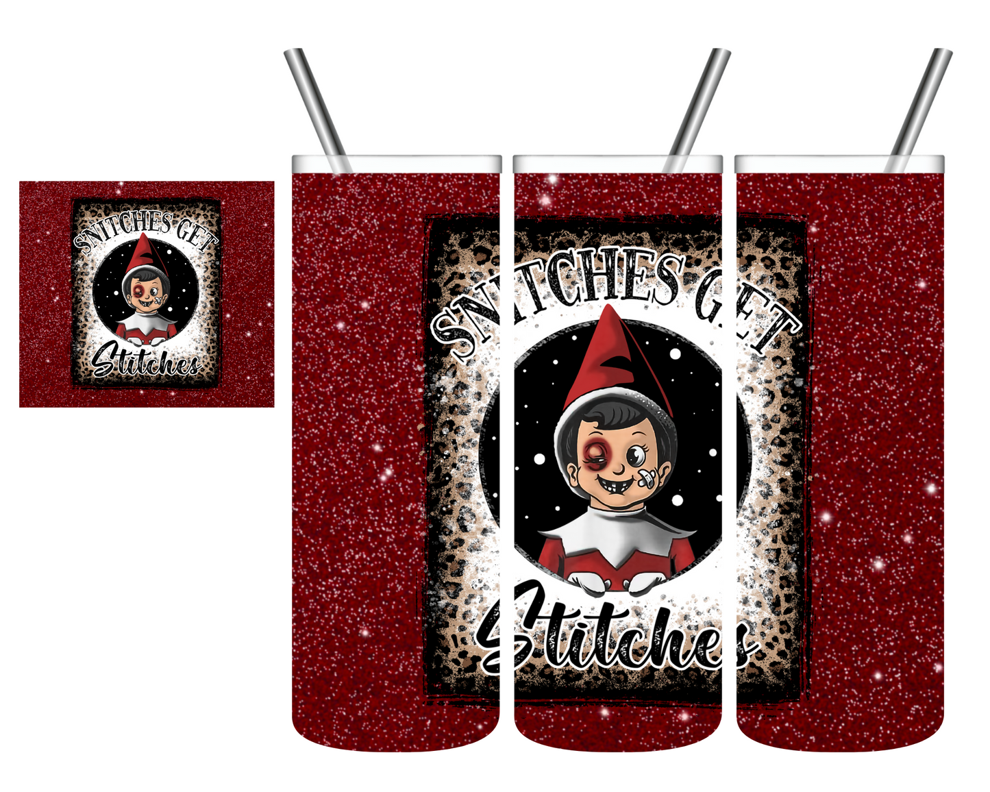 Snitches Get StitchesvChristmas 20 oz Tumbler