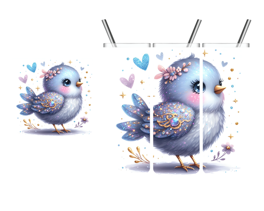 Cute Glitter Bird 20 oz Tumbler