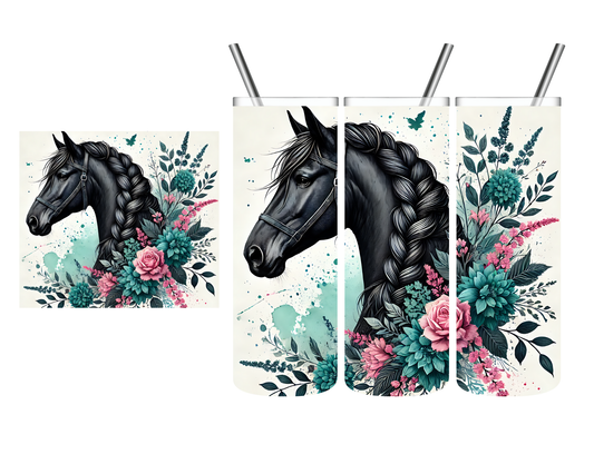 Braided Black Horse 20 oz Tumbler