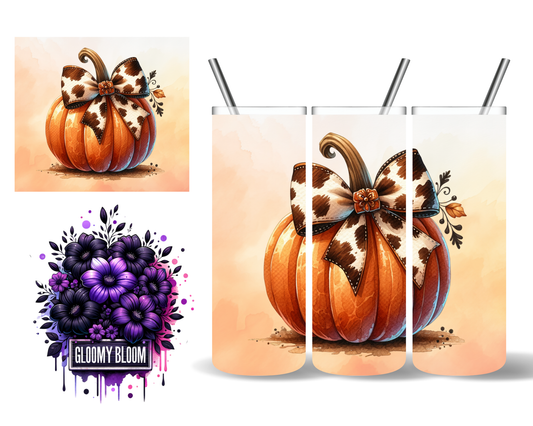 Cowhide Bow Pumpkin Fall 20 oz Tumbler