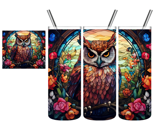 Stained Glass Owl 20 oz Tumbler