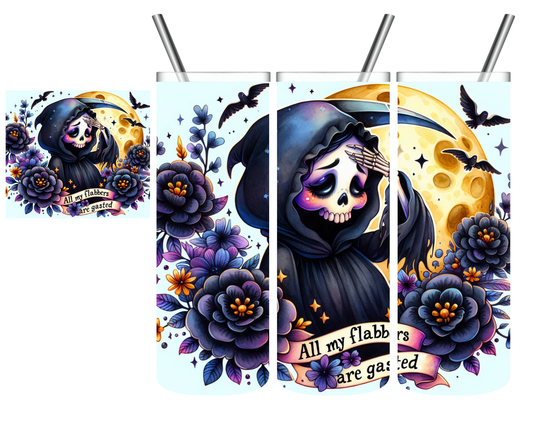 All My Flabbers Are Gasted Grim Reaper 20 oz Tumbler