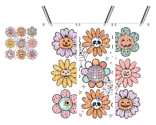 Retro Halloween Daisies 20 oz Tumbler