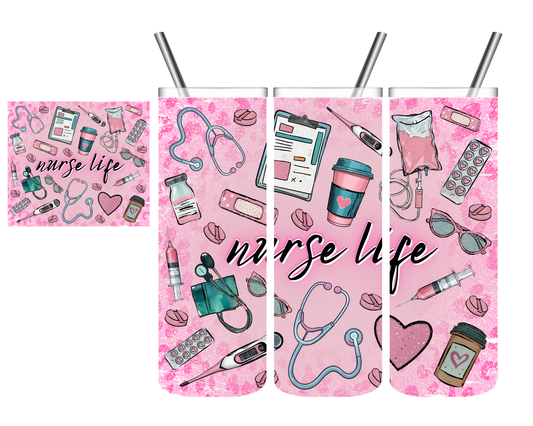 Nurse Life Pink 20 oz Tumbler
