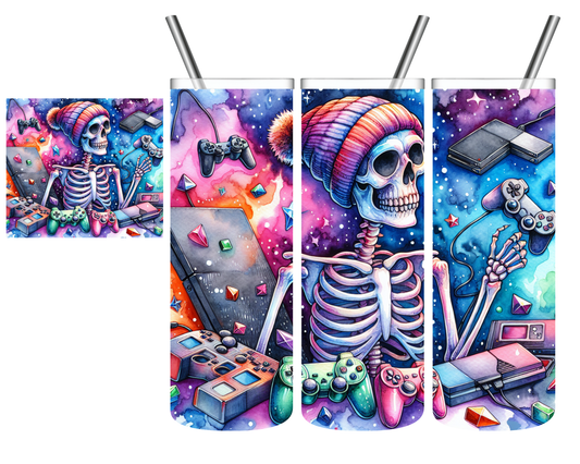 Watercolor Skeleton Gamer 20 oz Tumbler