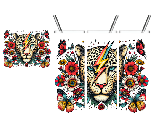 Snow Leopard Lightning 20 oz Tumbler