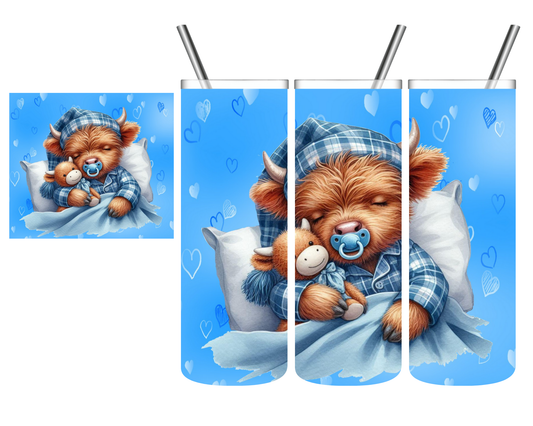 Baby Boy Highland Cow 20 oz Tumbler