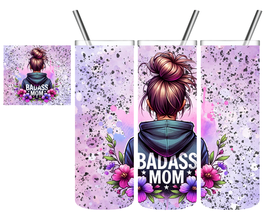Badass Mom Messy Bun 20 oz Tumbler